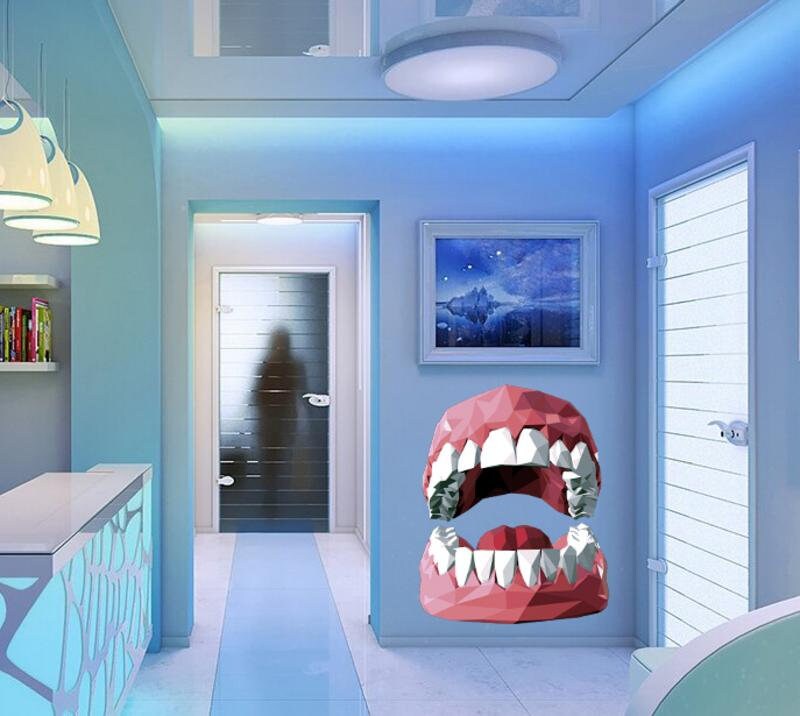 Teeth Jaw Wall Decal, Teeth Jaw Wall sticker, Teeth Jaw wall decor, Teeth Jaw Wall Art