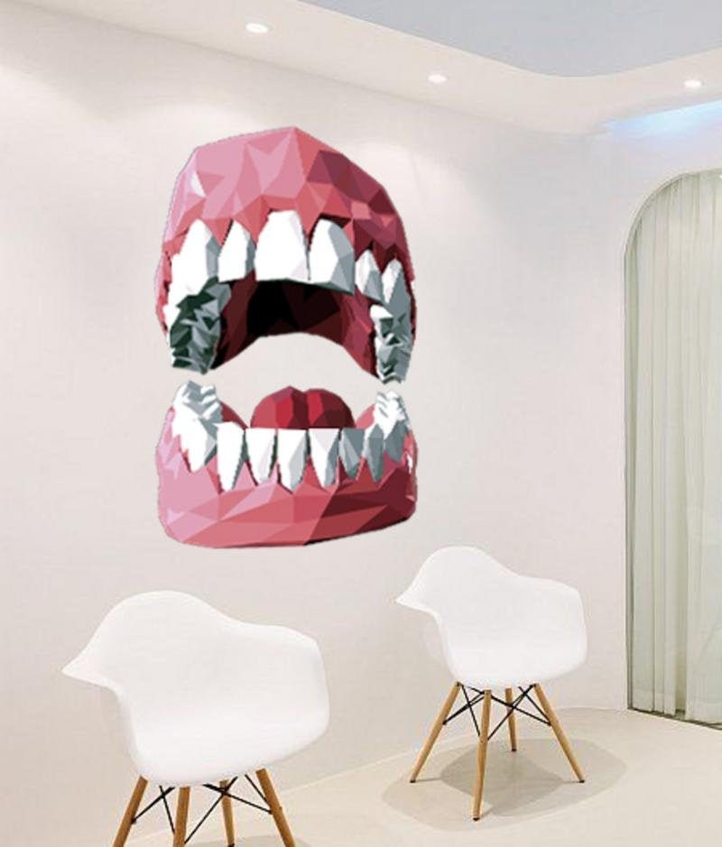 Teeth Jaw Wall Decal, Teeth Jaw Wall sticker, Teeth Jaw wall decor, Teeth Jaw Wall Art