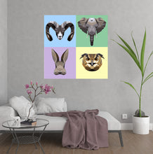 Load image into Gallery viewer, Elephant Owl Hare Ram Wall Decal, Elephant Owl Hare Ram Wall sticker, Elephant Owl Hare Ram wall decor