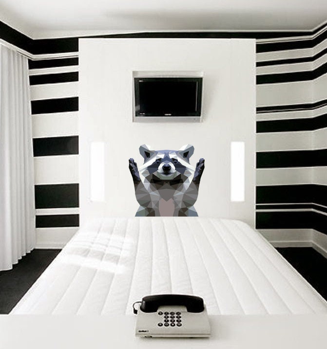 Raccoon Wall Decal, Raccoon Wall sticker, Raccoon wall decor, Raccoon Wall Art