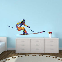Load image into Gallery viewer, Skier Wall Decal, Skier Wall sticker, Skier wall decor, Skier Wall Art