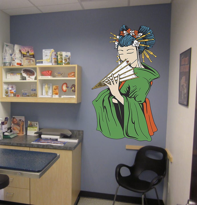 Geisha Sticker, Geisha Decal, Geisha Wall Decor