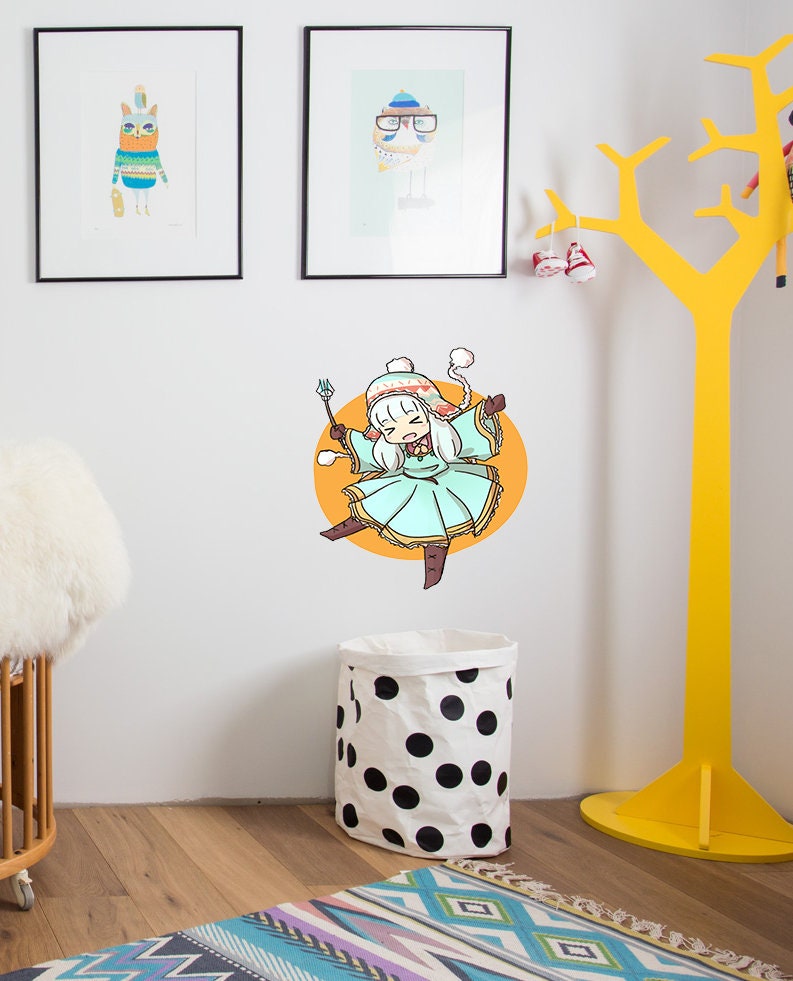 Little Anime Girl Wall Decal, Sticker, Nursery Decor