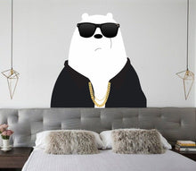 Load image into Gallery viewer, Cool Bear Wall Decal, Cool Bear Wall sticker, Cool Bear wall decor