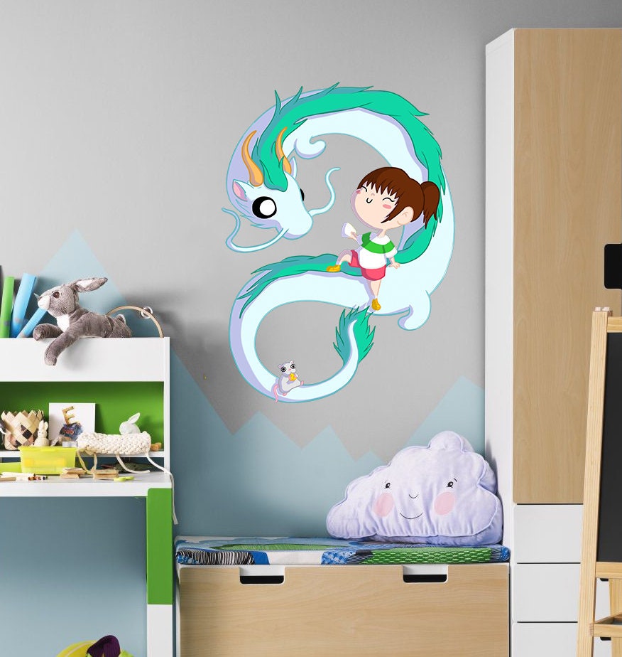 Dragon Anime Wall Decal, Sticker, Girls room decor