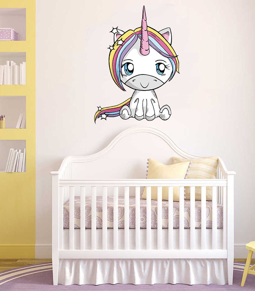 Rainbow Unicorn Wall Decal, Rainbow Unicorn Wall sticker, Rainbow Unicorn wall decor