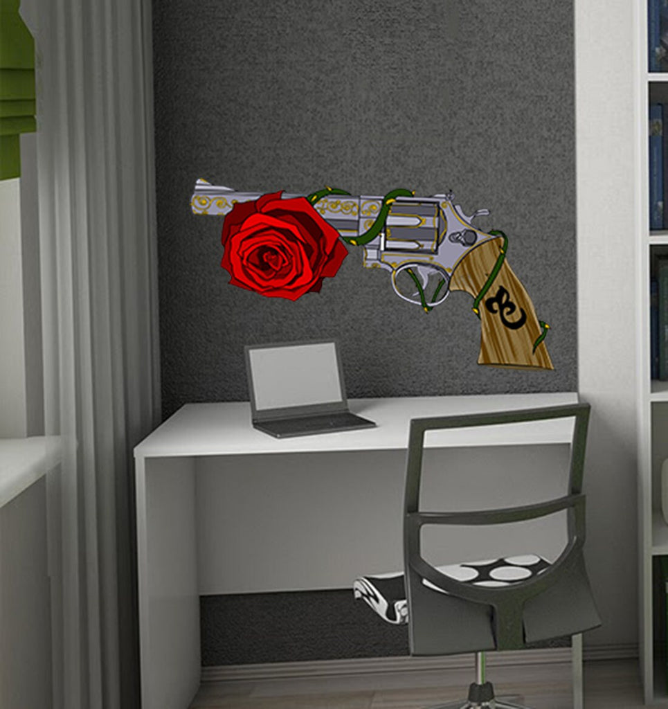 Rose Revolver Sticker, Rose Revolver Decal, Rose Revolver Wall Art