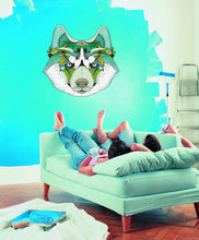 Load image into Gallery viewer, Boho Wolf Head Wall Decal, Boho Wolf Head Wall sticker, Boho Wolf Head wall decor