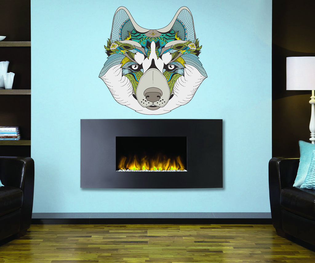 Boho Wolf Head Wall Decal, Boho Wolf Head Wall sticker, Boho Wolf Head wall decor