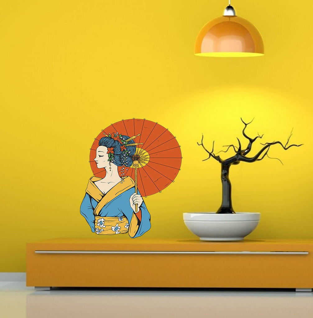 Geisha Sticker, Geisha Decal, Geisha Wall Art
