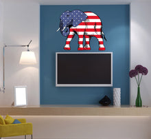 Load image into Gallery viewer, Republican Elephant Sticker, USA Flag decal, United States of America Wall Art, US Patriotic Vinyl Wallpaper, Home Office Decor, Animal