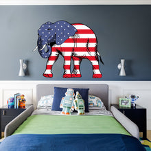 Load image into Gallery viewer, Republican Elephant Sticker, USA Flag decal, United States of America Wall Art, US Patriotic Vinyl Wallpaper, Home Office Decor, Animal