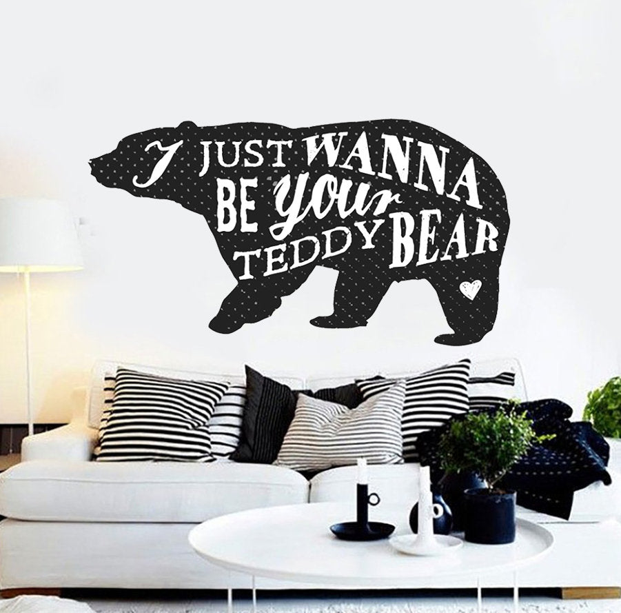Teddy bear Wall Decal, Teddy bear Wall sticker, Teddy bear wall decor, Teddy bear Wall Art