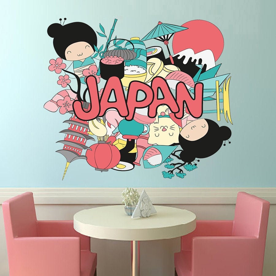 Japan Kids Room Decor, Japan Decal, Japan Sticker