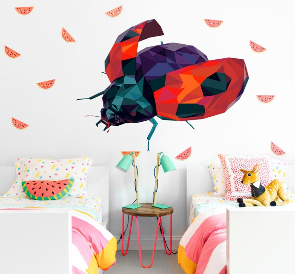 Lady Bug Polygonal Wall Decal