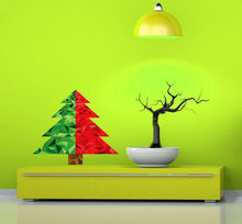 Load image into Gallery viewer, Christmas Tree Polygonal Wall Decal, X-Mas Tree Wall Sticker