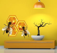 Load image into Gallery viewer, Bees Polygonal Wall Decal