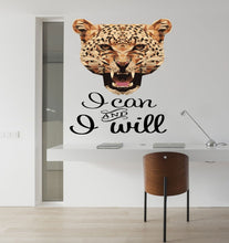 Load image into Gallery viewer, I Can and I Will Leopard Polygonal Wall Decal