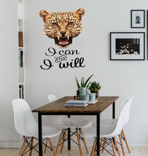 Load image into Gallery viewer, I Can and I Will Leopard Polygonal Wall Decal
