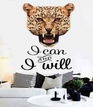 Load image into Gallery viewer, I Can and I Will Leopard Polygonal Wall Decal