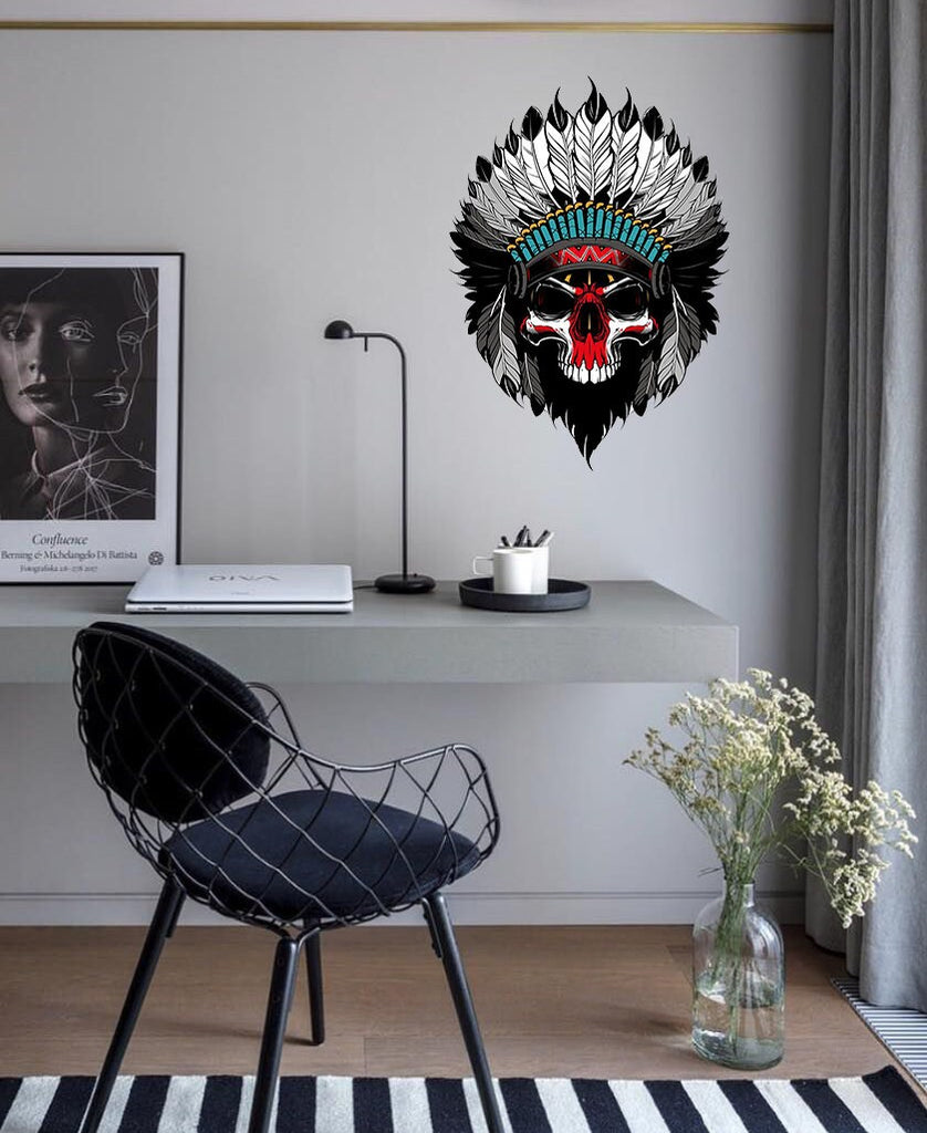 Skull Wall Decal, Skull Sticker, Skull Decor, Skull Wall Art