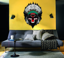 Load image into Gallery viewer, Skull Wall Decal, Skull Sticker, Skull Decor, Skull Wall Art