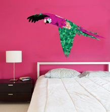 Load image into Gallery viewer, Flying Parrot Polygonal Wall Decal, Bird Sticker,Feathered Wall Stickers,Jungle Room Décor,Nature Animals Design,Bright Idea for Living Room