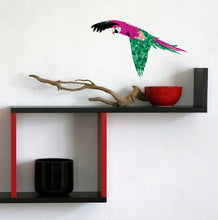 Load image into Gallery viewer, Flying Parrot Polygonal Wall Decal, Bird Sticker,Feathered Wall Stickers,Jungle Room Décor,Nature Animals Design,Bright Idea for Living Room