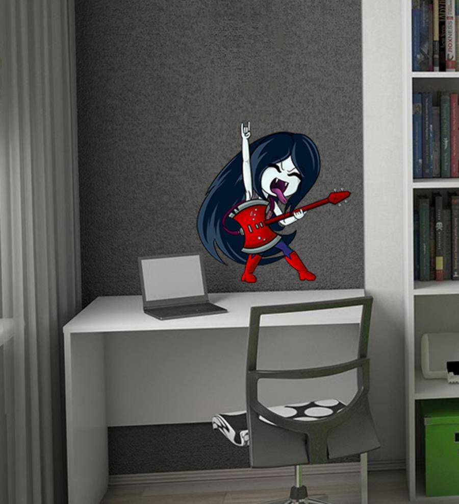 Rock'n'Roll Girl, Rocking Vampire girl, Vampire sticker, Vampire decal