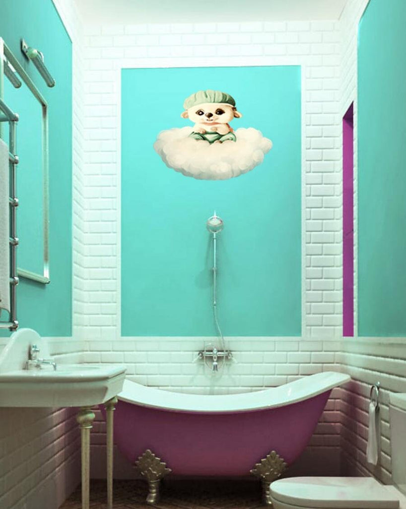 Puppy on Cloud Nursery Room Decal, Sticker, Wall Art