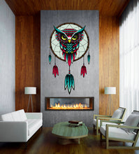 Load image into Gallery viewer, Dreamcatcher Owl Wall Decal, Dreamcatcher Owl Wall sticker, Dreamcatcher Owl wall decor
