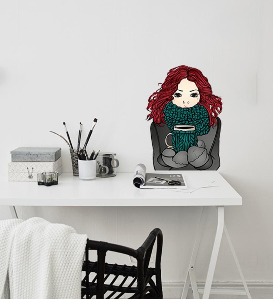 Winter Girl Wall Decal, Winter Girl Wall sticker, Winter Girl wall decor, Winter Girl Wall Art