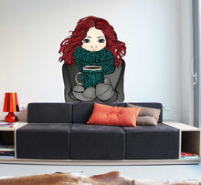 Load image into Gallery viewer, Winter Girl Wall Decal, Winter Girl Wall sticker, Winter Girl wall decor, Winter Girl Wall Art