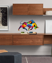 Load image into Gallery viewer, Polygonal Bull Wall Decal, Polygonal Bull Wall sticker, Polygonal Bull wall decor