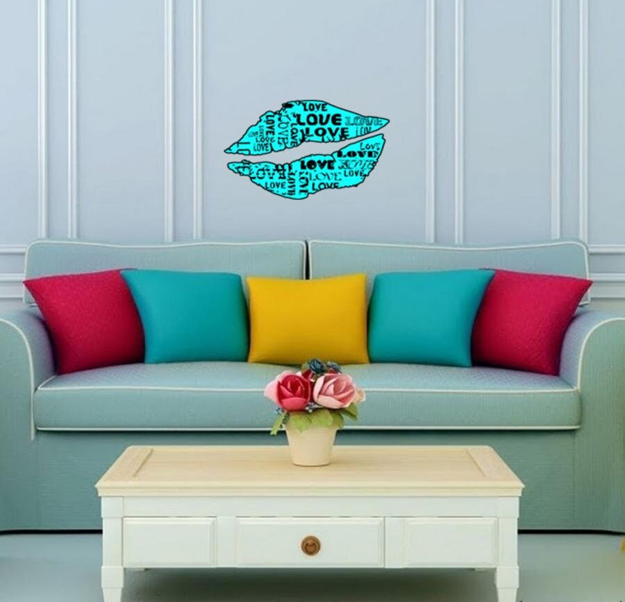 Lips Collage Love Wall Decal, Lips Collage Love Wall sticker, Lips Collage Love wall decor