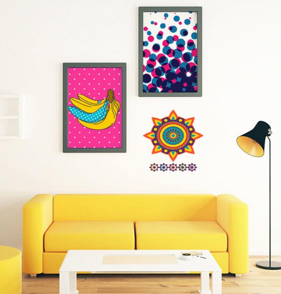 Yoga Mandala Wall Decal, Yoga Mandala Wall sticker, Yoga Mandala wall decor