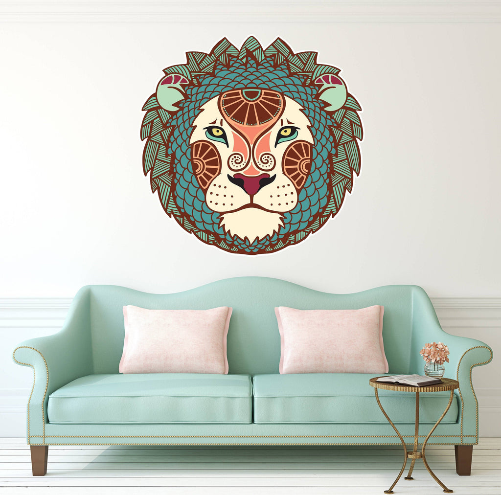 Boho Lion Wall Decal, Boho Lion Wall sticker, Boho Lion wall decor, Boho Lion Wall Art