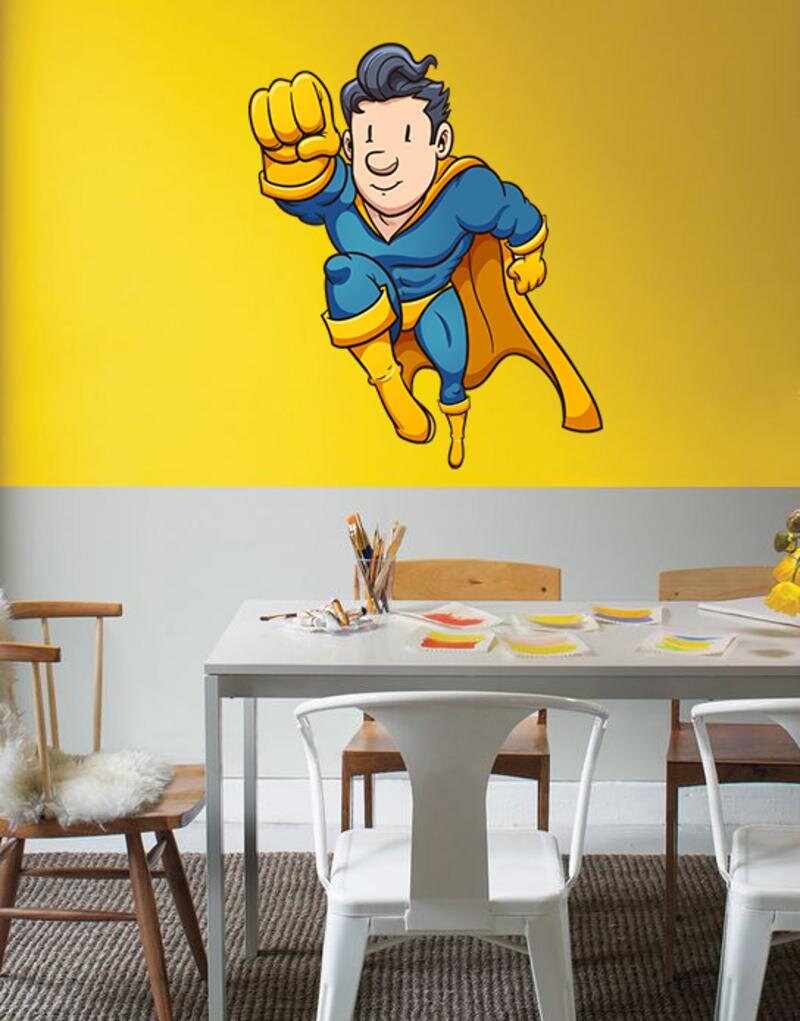 Superhero Wall Decal, Superhero Wall sticker, Superhero wall decor