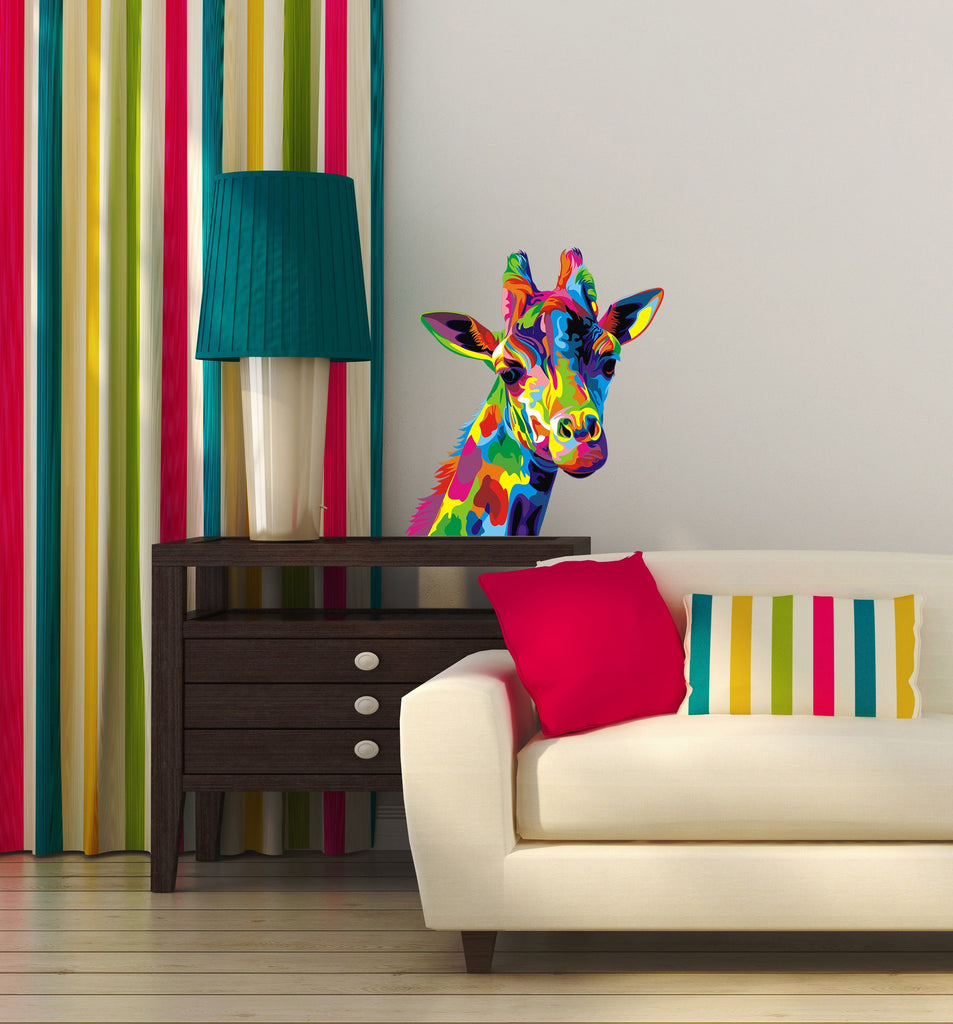 Colorful Giraffe Wall Decal, Colorful Giraffe Wall sticker, Colorful Giraffe wall decor