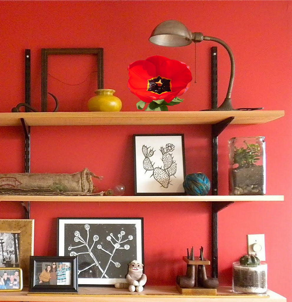 Poppy Flower Wall Decal, Poppy Flower Wall sticker, Poppy Flower wall decor, Poppy Flower Wall Art