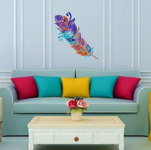 Load image into Gallery viewer, Beautiful Feather Wall Decal, Beautiful Feather Wall sticker, Beautiful Feather wall decor, Beautiful Feather Wall Art