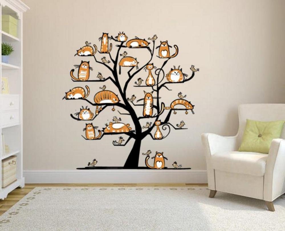 Cats on the Tree Wall Decal, Cats on the Tree Wall sticker, Cats on the Tree wall decor