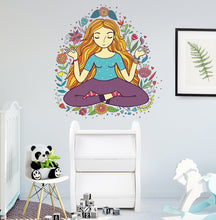 Load image into Gallery viewer, Girl Meditation Wall Decal, Girl Meditation Wall sticker, Girl Meditation wall decor, Girl Meditation Wall Art
