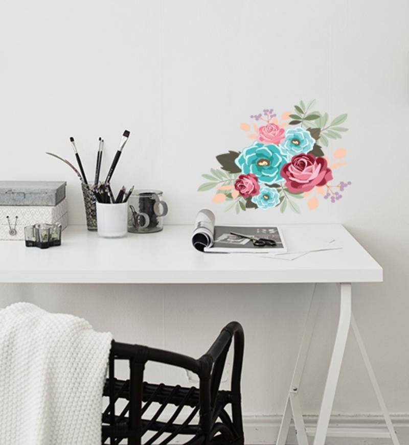 Flowers Roses Bouquet Wall Decal, Flowers Roses Bouquet Wall sticker, Flowers Roses Bouquet wall decor