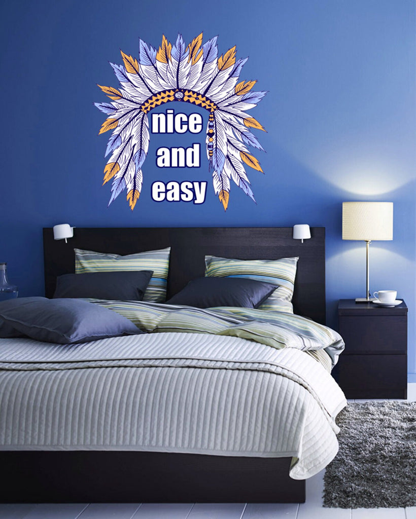 Indian Hat Quote Wall Decal, Indian Hat Quote Wall sticker, Indian Hat Quote wall decor