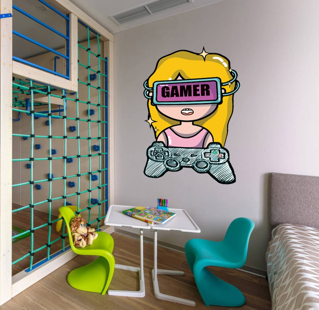 Computer Girl Wall Decal, Computer Girl Wall sticker, Computer Girl wall decor, Computer Girl Wall Art
