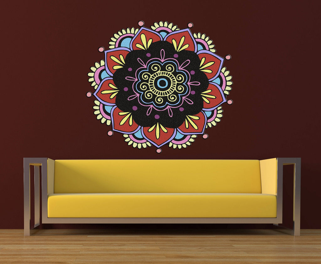 Mandala Yoga Meditation Wall Decal, Mandala Yoga Meditation Wall sticker, Mandala Yoga Meditation wall decor