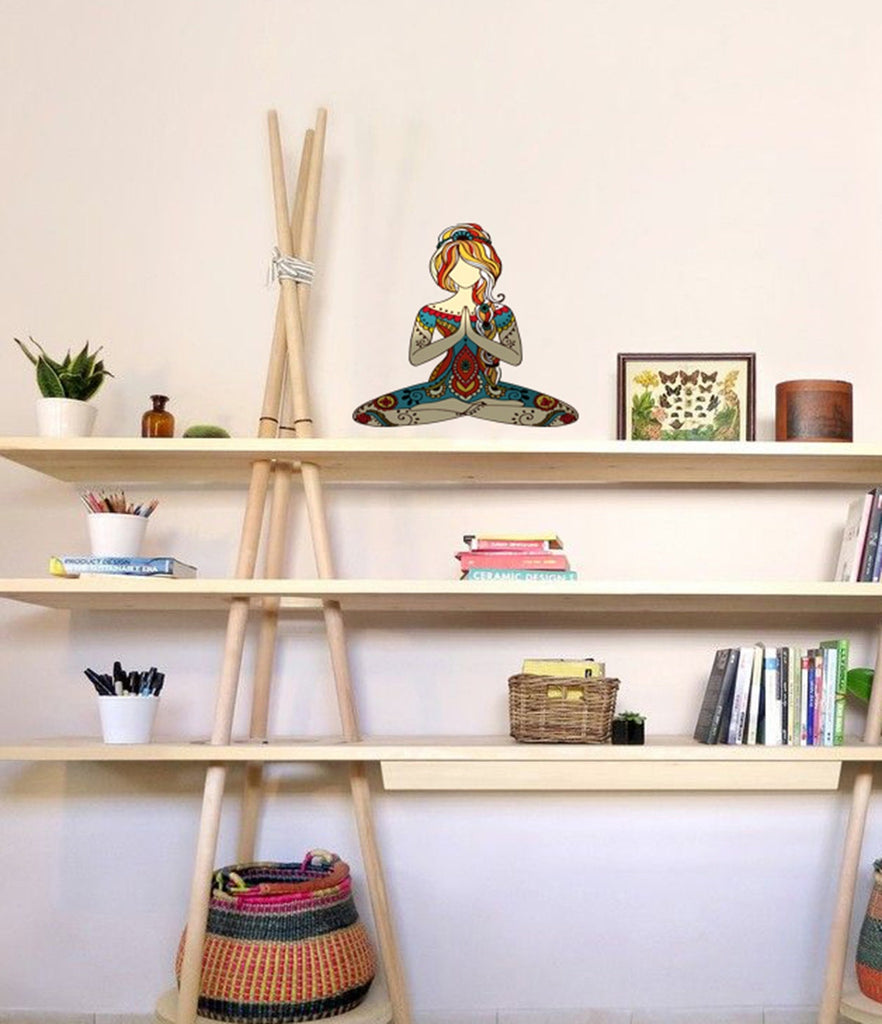 Boho Yoga Girl Wall Decal, Boho Yoga Girl Wall sticker, Boho Yoga Girl wall decor