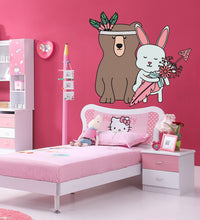 Load image into Gallery viewer, Boho Bear Hare Indian Wall Decal, Boho Bear Hare Indian Wall sticker, Boho Bear Hare Indian wall decor