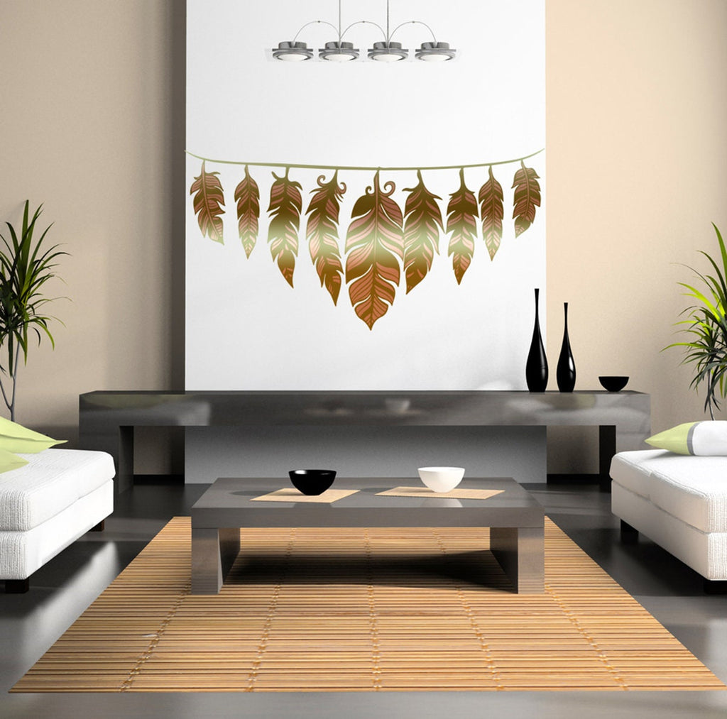 Pen Boho Feathers Wall Decal, Pen Boho Feathers Wall sticker, Pen Boho Feathers wall decor